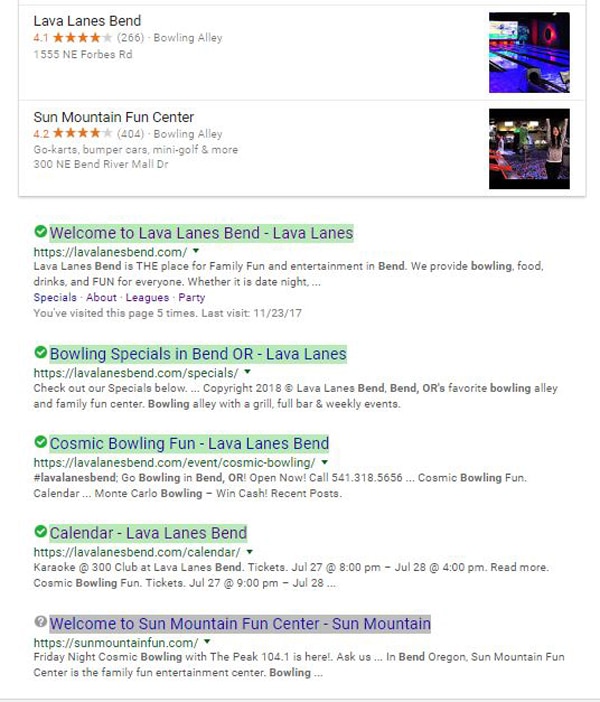 search results