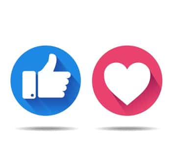 like and love icons