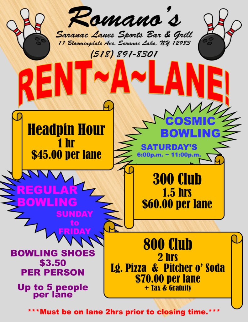 rent a lane specials