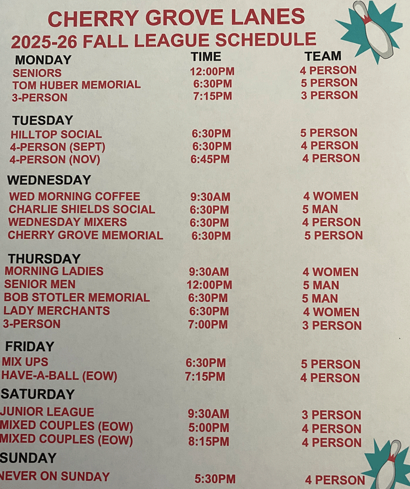 fall leagues