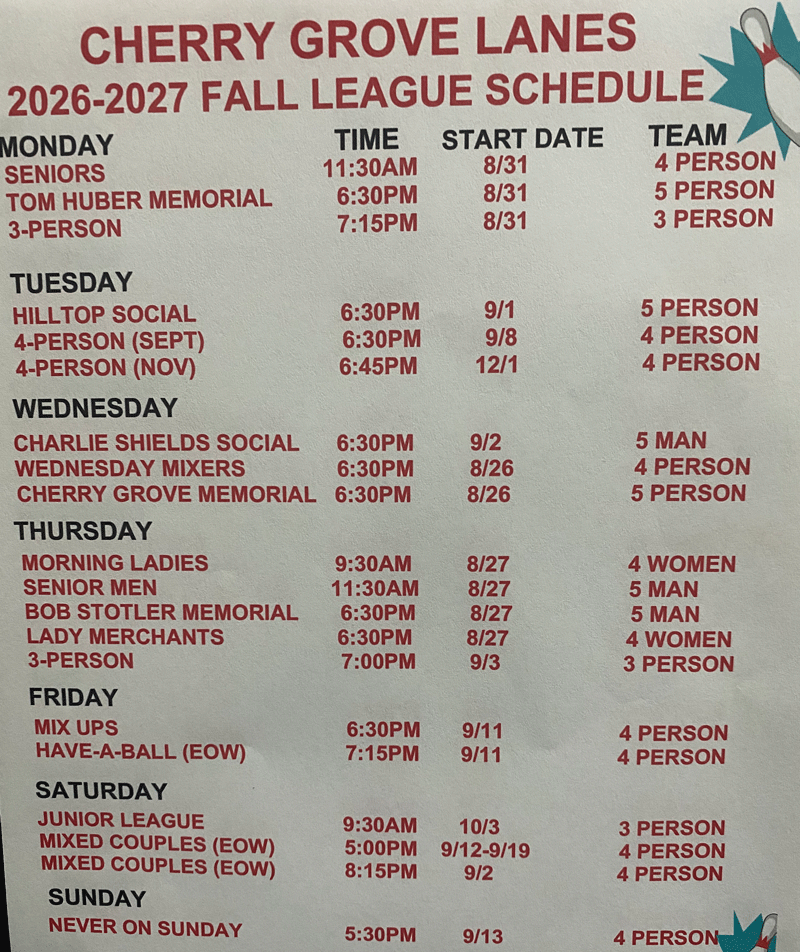 fall leagues