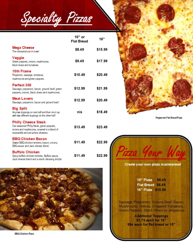 pizza menu