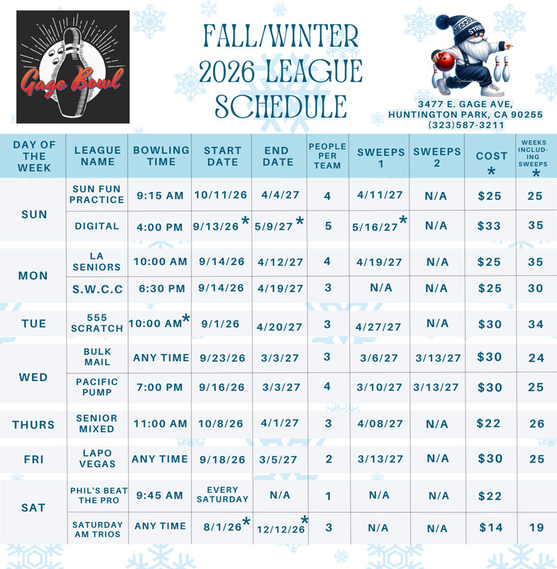 fall leagues