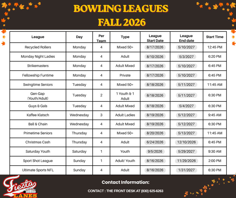 fall leagues