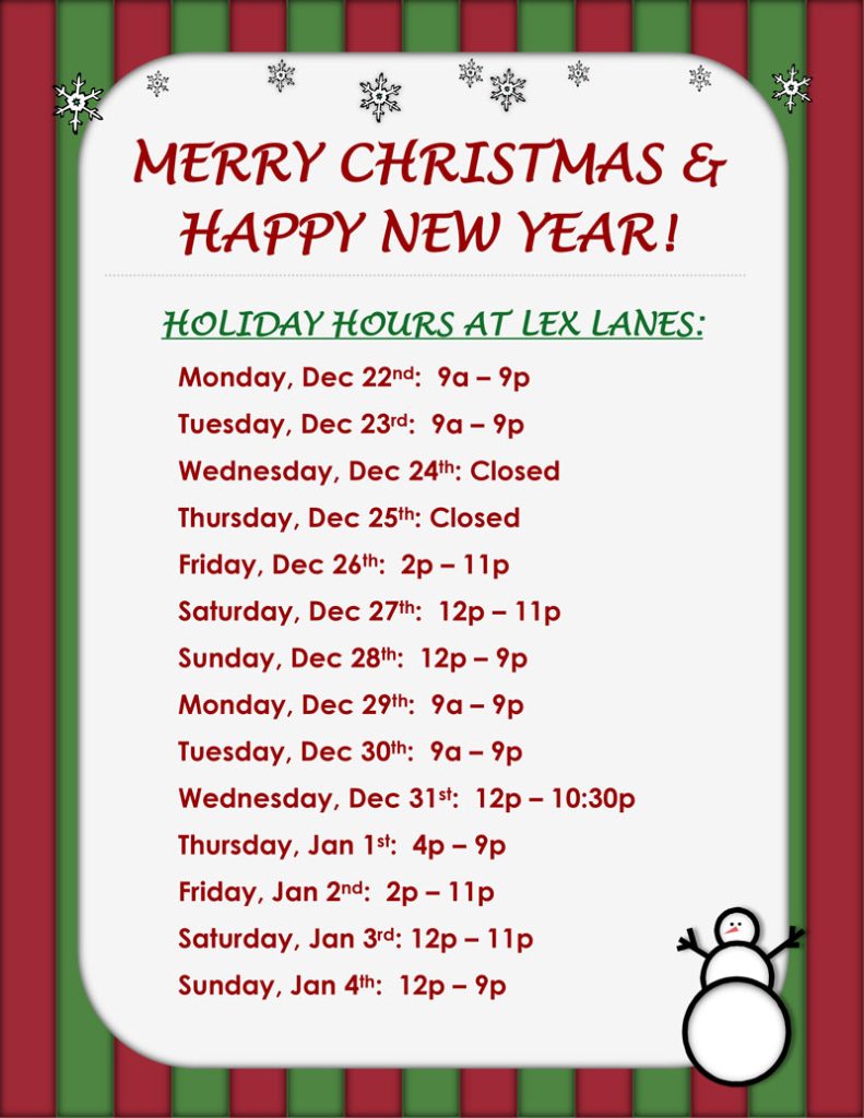 holiday hours