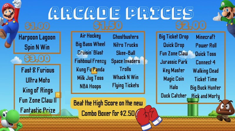arcade pricing