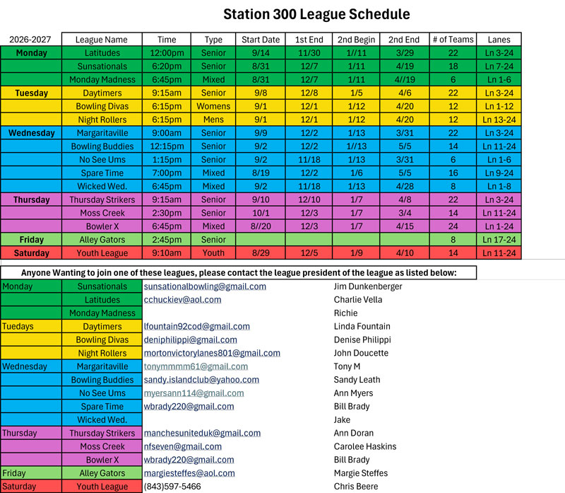 fall leagues