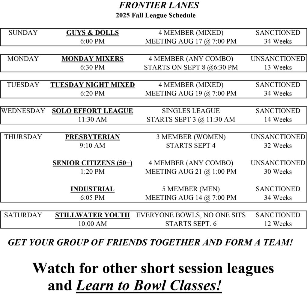 league schedule