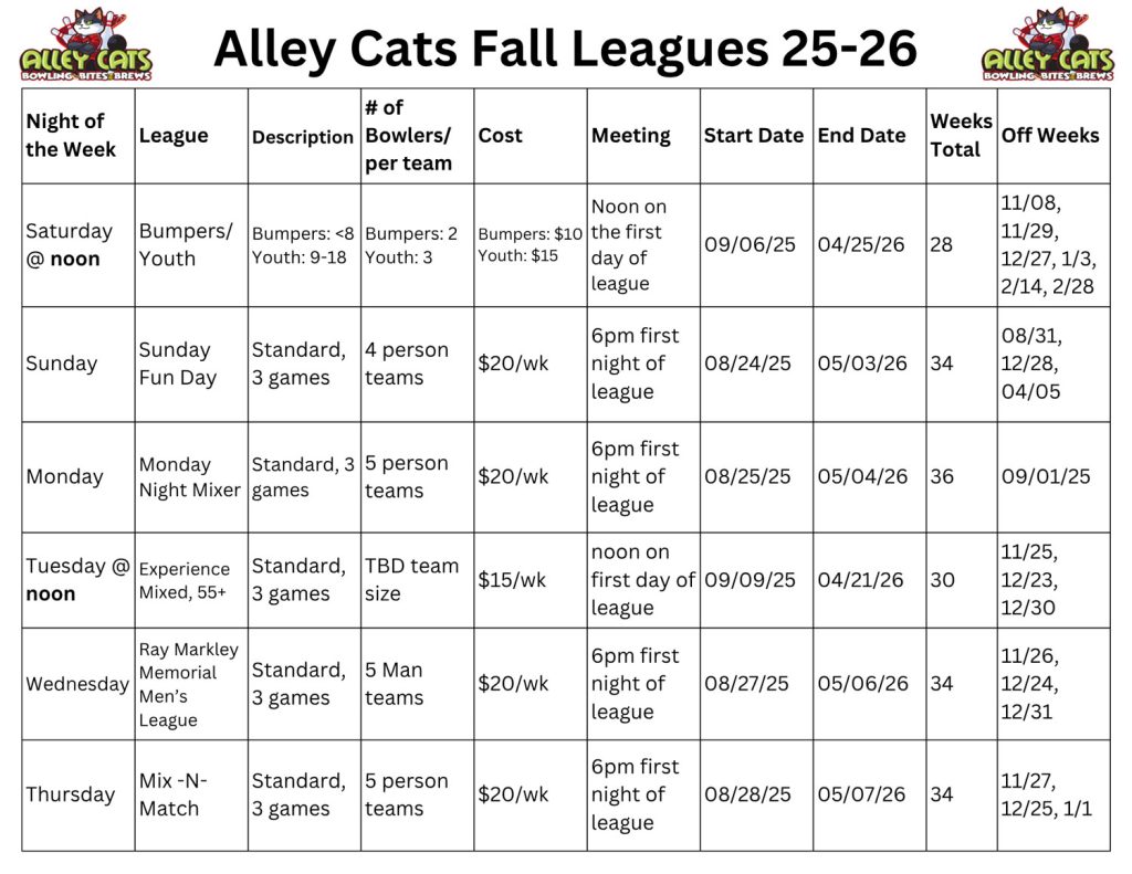 league schedule