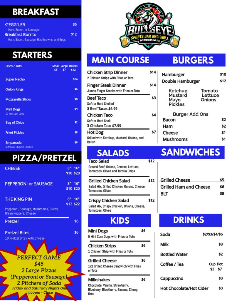 food menu
