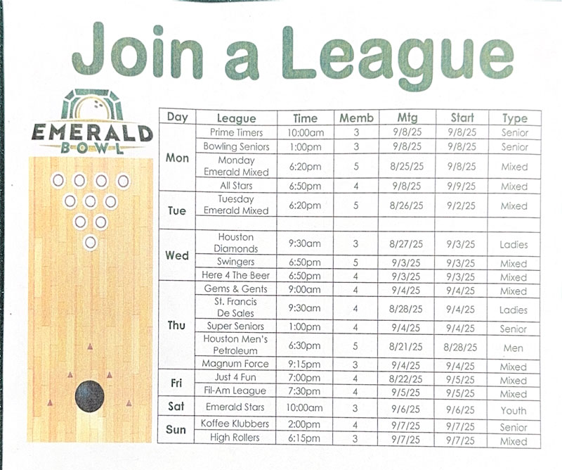 league schedule