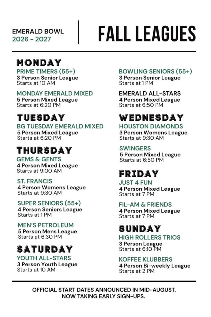 fall leagues