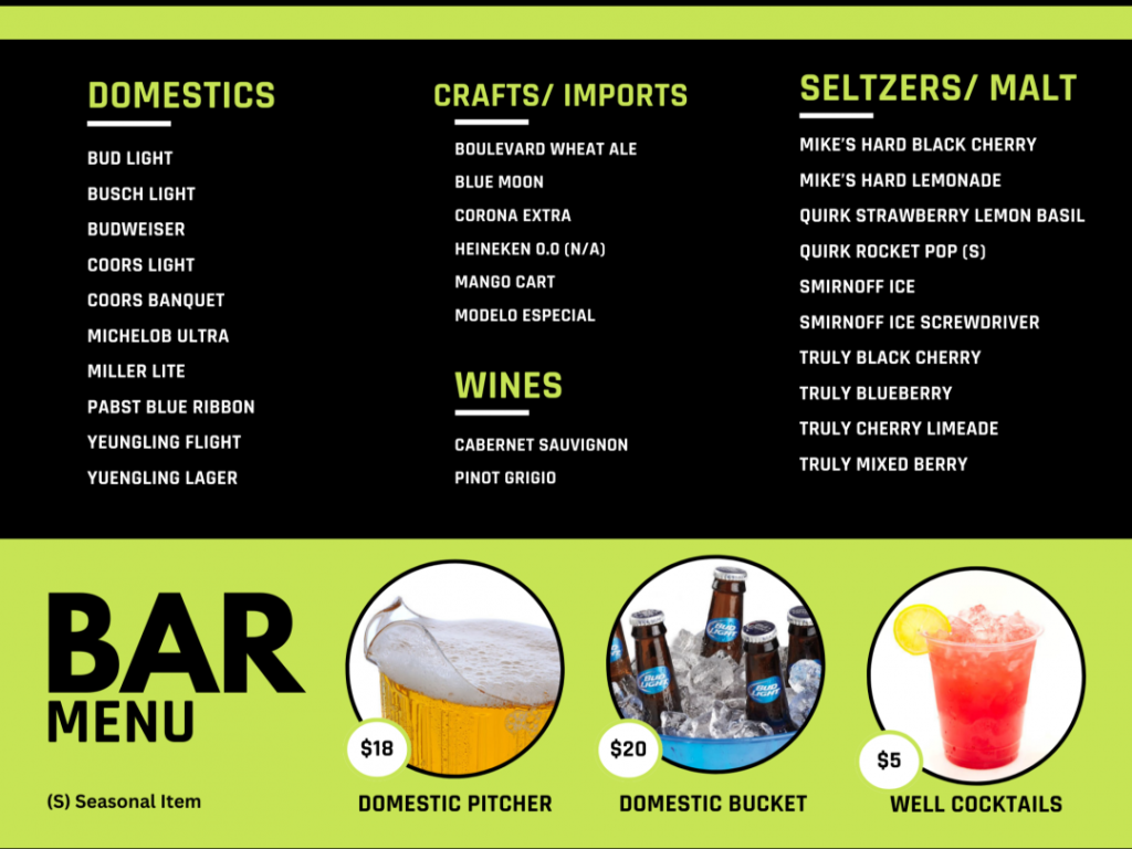 Bar menu 1