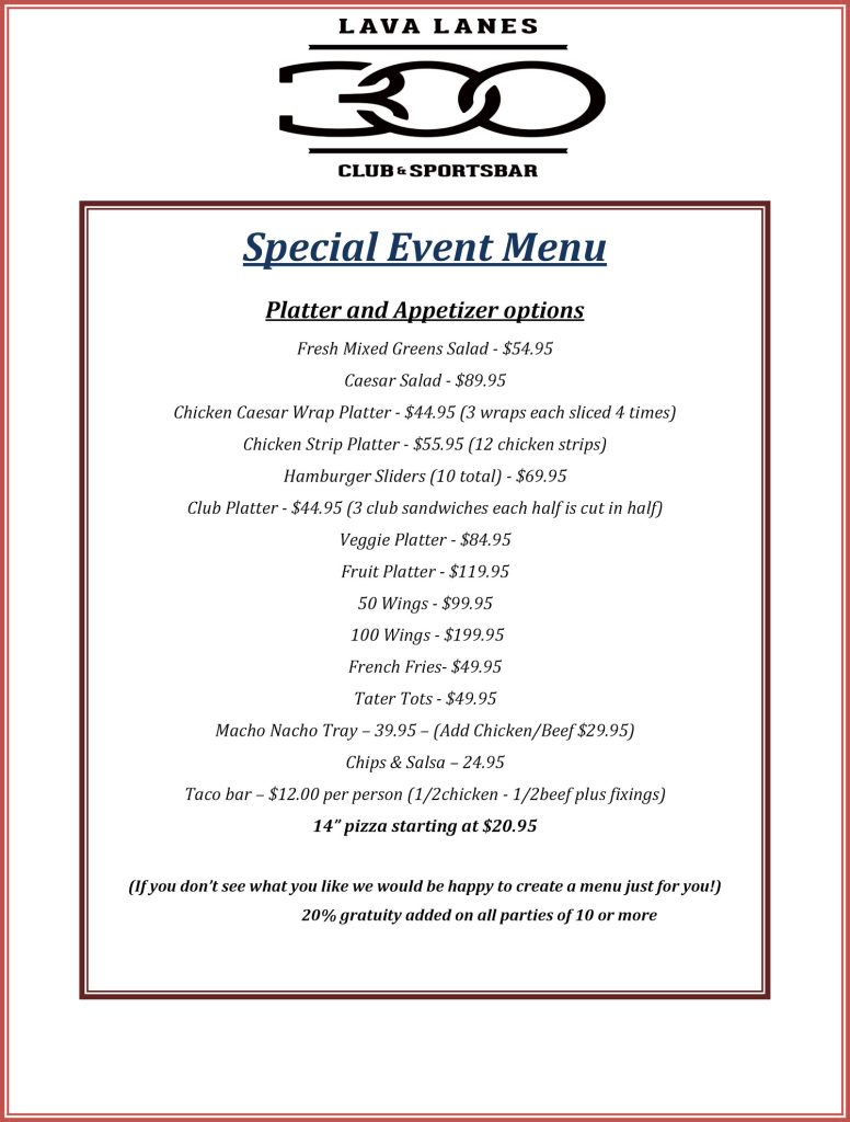 event menu