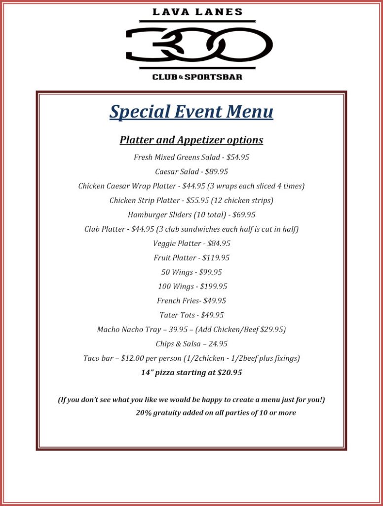 event menu
