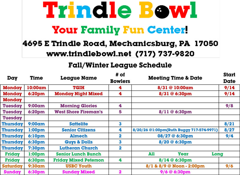 winter schedule